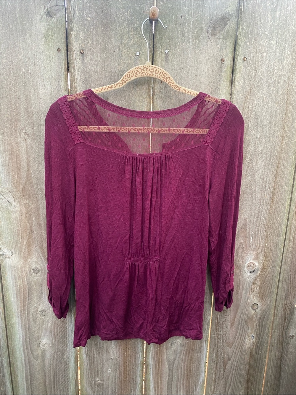 Anthropologie Meadow Rue Textured Lace Pintuck Peasant Blouse Size M Boho Romant - Picture 6 of 6
